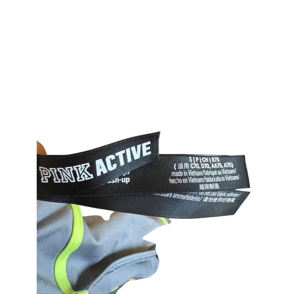 Pink Active Sports Bra & Leggings Set Women’s Size S Gray & Neon Yellow - Picture 5 of 6